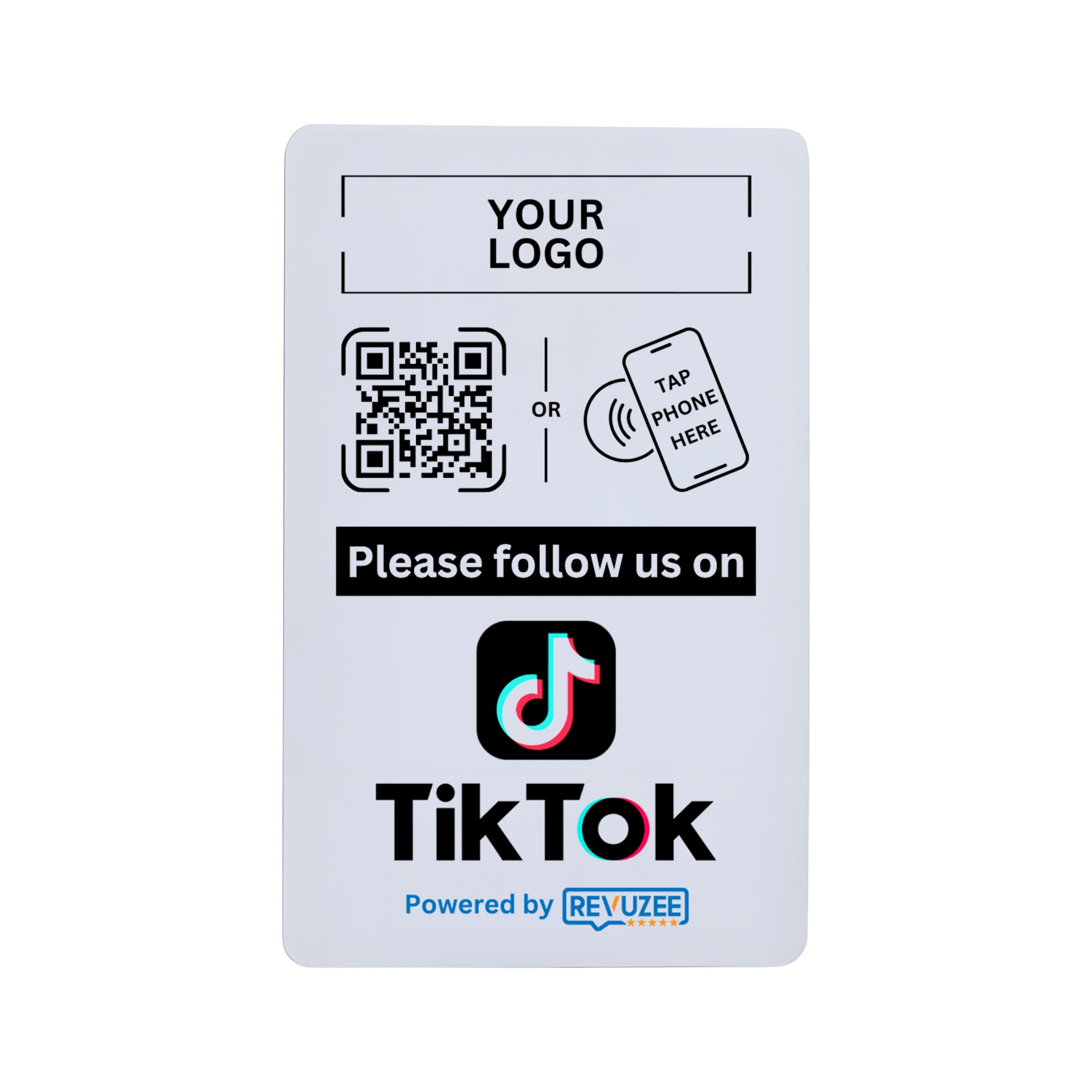 TikTok NFC & QR Code Tap Card with Your Business Logo