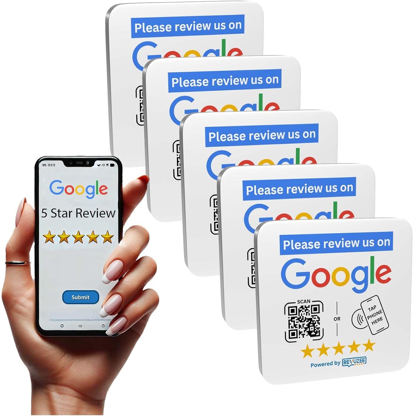 Google Tap Counter Plate with QR Code - White