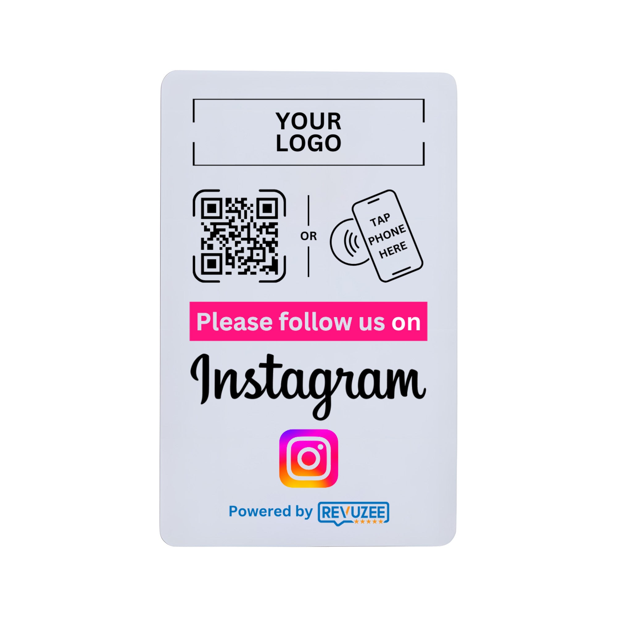 Instagram NFC & QR Code Tap Card with Your Business Logo