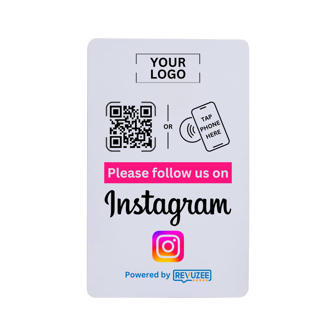 Instagram NFC & QR Code Tap Card with Your Business Logo