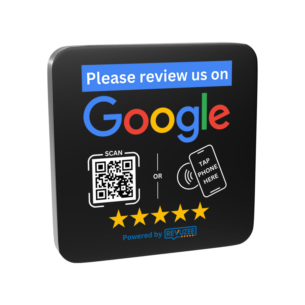 Google Tap Counter Plate with QR Code - Black